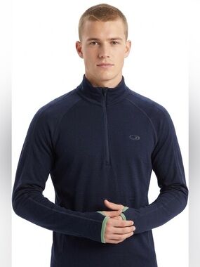 Icebreaker Sport 320 Tech Sweater 1/2 Zip Merino Wool Size Large